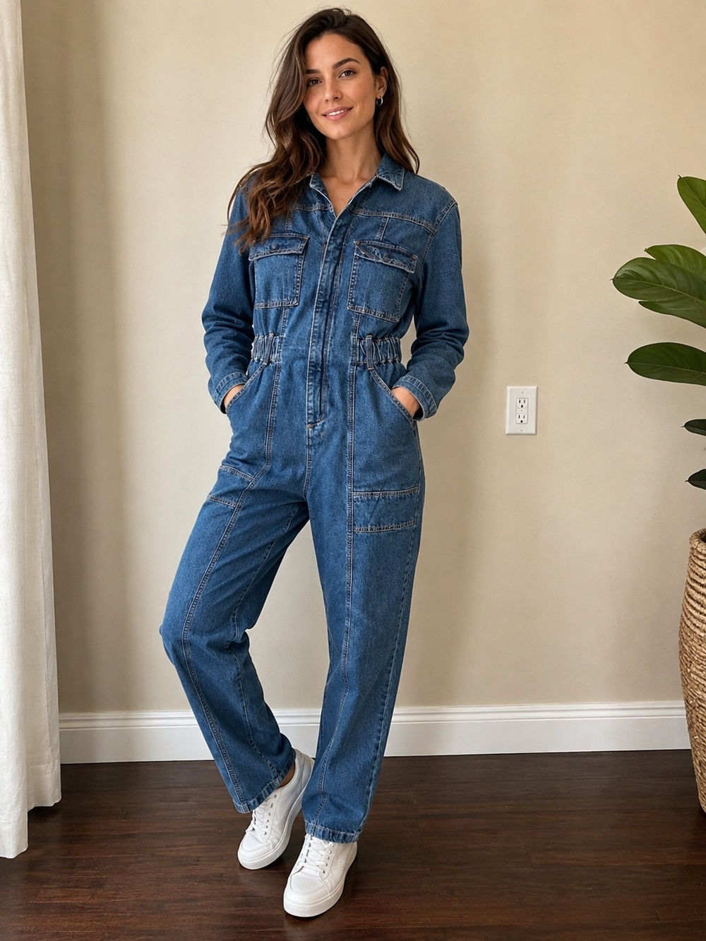 Universal Thread Blue Denim Utility Jumpsuit